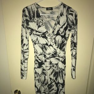 Black and Cream Floral Dress